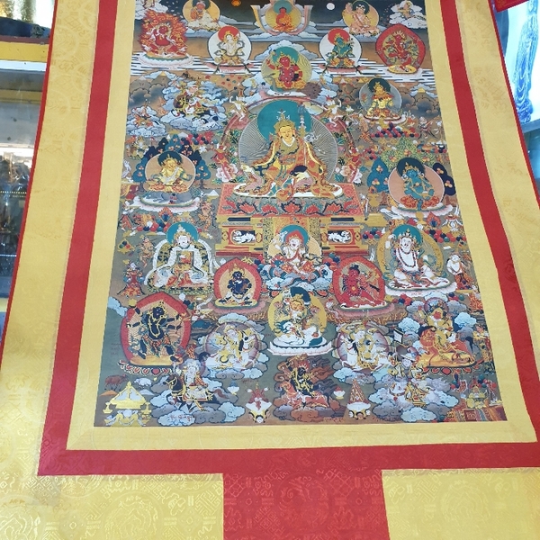 Tranh Thangka Hoàng Thần Tài Liên Sư_120x80cm